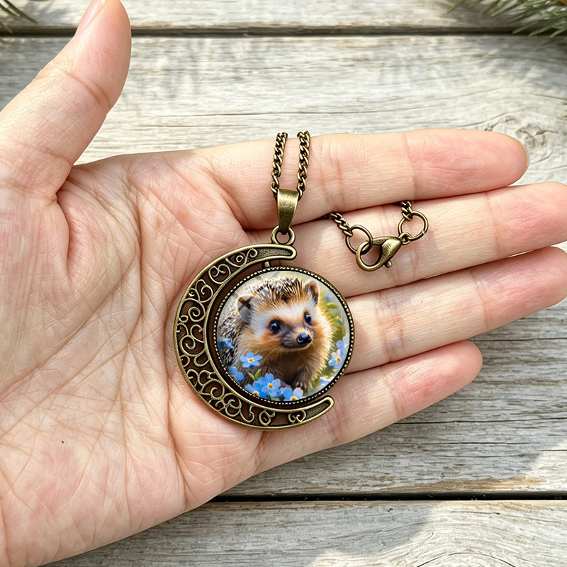 3pcs Handmade Hedgehog & Forget-Me-Not Flower Jewelry Set